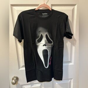 Ghost Face Adult Small Black T-Shirt White Ghost Face Graphic Movie Scream NWT